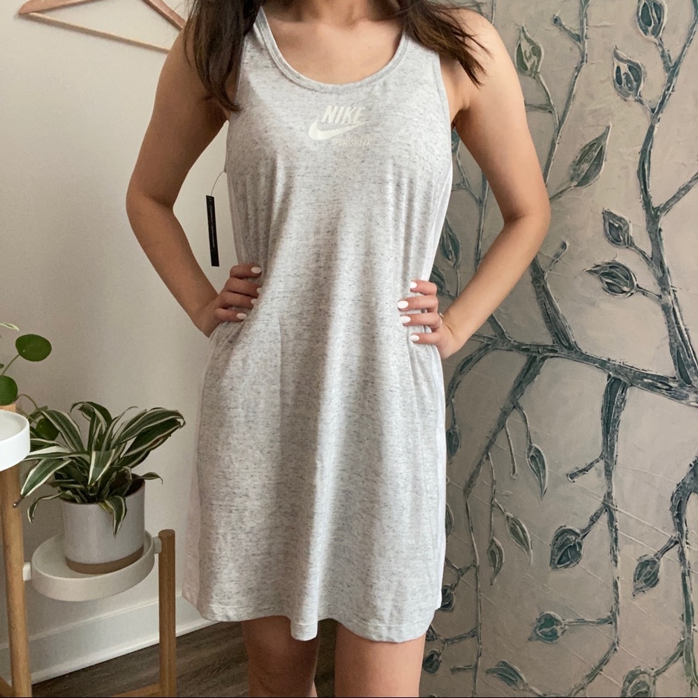 Nike Dress Heathered Grey Tank Top Racerback